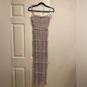 Aegean Ruffle Zippered MIDI dress